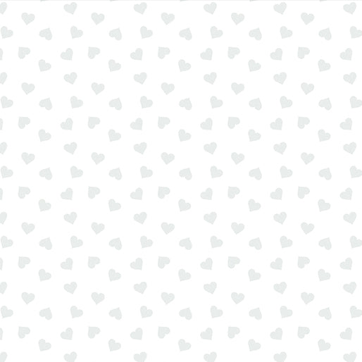 Star Spangled Whites Happy Hearts White on White Blender Kanvas Studio Benartex Cotton Fabric BE-15370-09