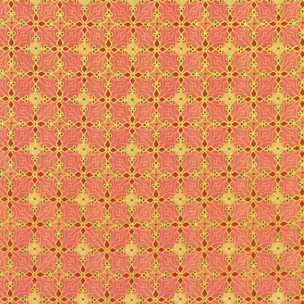Star of Wonder Cross Check Persimmon Orange Coral Reuben McHugh Robert Kaufman Cotton Fabric RK-RRMDM-23730-332