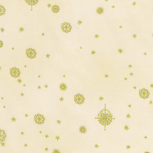 Star of Wonder Stars Gold Ivory Reuben McHugh Robert Kaufman Cotton Fabric RK-RRMDM-23731-15