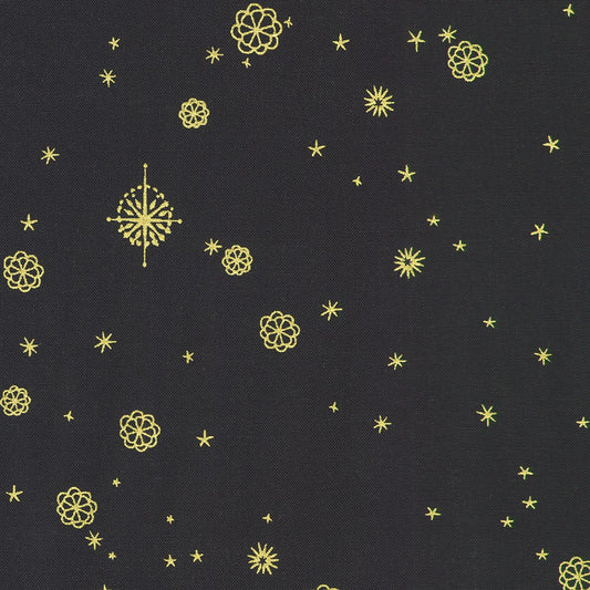 Star of Wonder Stars Gold Midnight Blue Reuben McHugh Robert Kaufman Cotton Fabric RK-RRMDM-23731-69