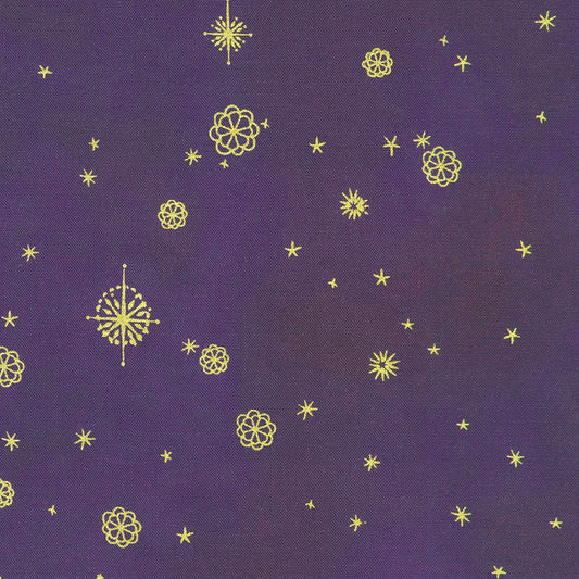 Star of Wonder Stars Gold Noble Purple Reuben McHugh Robert Kaufman Cotton Fabric RK-RRMDM-23731-413