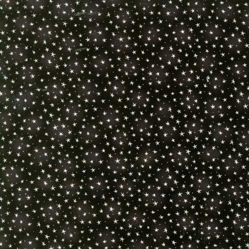 Starlet Small Stars Black Blank Quilting Cotton Fabric