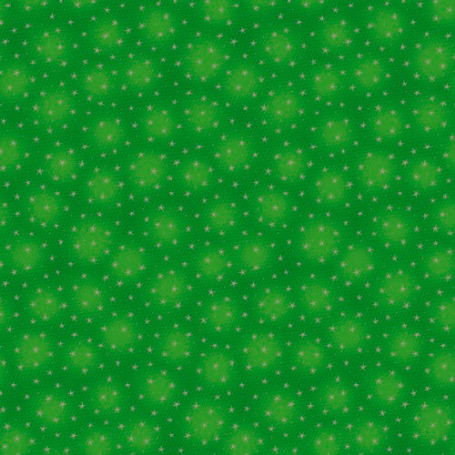 Starlet Small Stars Kelly Green Blank Quilting Cotton Fabric