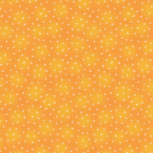 Starlet Small Stars Orange Blank Quilting Cotton Fabric