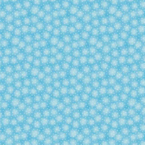 Starlet Small Stars Pool Blue Blank Quilting Cotton Fabric