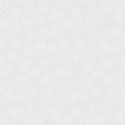 Starlet Small Stars White on White Blank Quilting Cotton Fabric