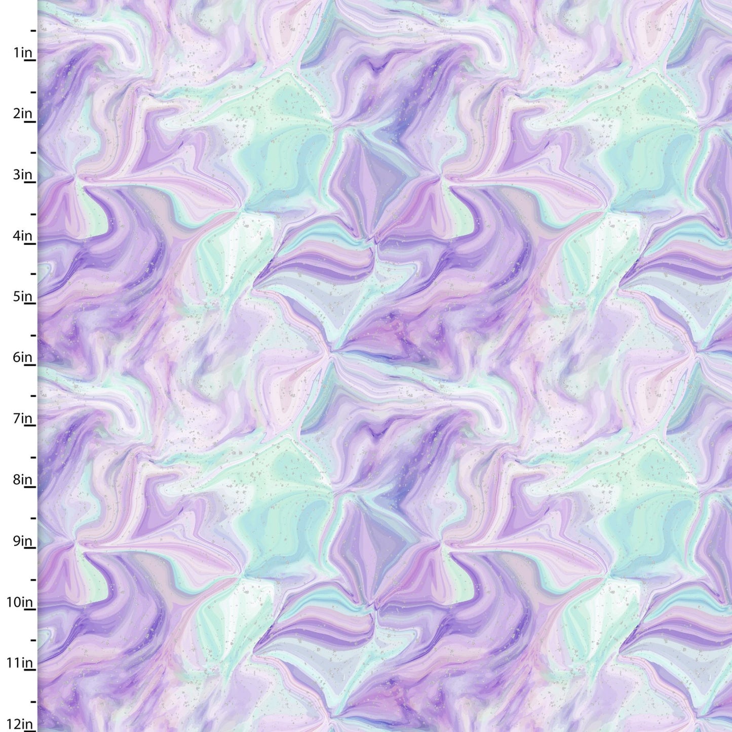 Starlight Abstract Space Clouds Purple Green 3 Wishes Cotton Fabric