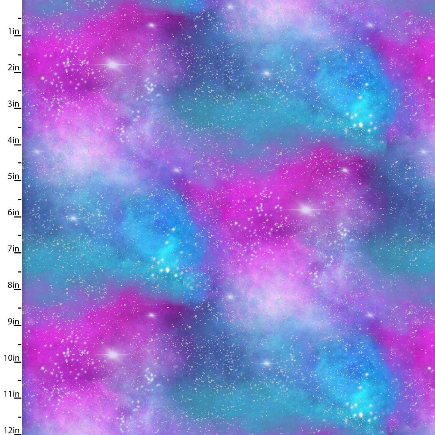 Starlight Planet Space Stars Colorful 3 Wishes Cotton Fabric