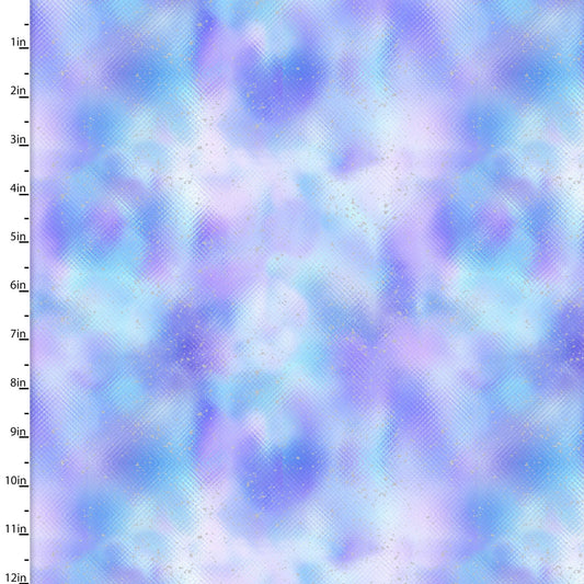 Starlight Space Clouds Purple Blue Turquoise Colorful 3 Wishes Cotton Fabric