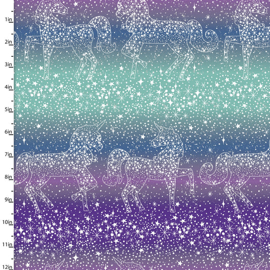 Starlight Unicorn Stars 3 Wishes Cotton Fabric