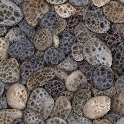 Starlit Towers Shoreline Dots Rocks Pebbles Clay Michael Miller Cotton Fabric MM-DCX12959-CLAY-D