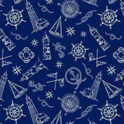 Starlit Towers Tower Reflections Navy Michael Miller Cotton Fabric MM-DCX12712-NAVY-D