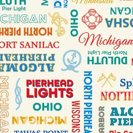 Starlit Towers Typographic Tapestry Cream Michael Miller Cotton Fabric MM-DCX12710-CREM-D