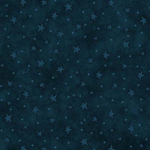 Starry Basics Stars Indigo Blue Leanne Anderson of the Whole Country Caboodle Henry Glass Cotton Fabric HG-8294-77 | US Fabric Shop