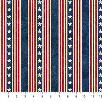 Stars & Stripes 14th Anniversary Patriotic Stripe Quilts of Valor Northcott Fabrics Cotton Fabric NC-29046-12