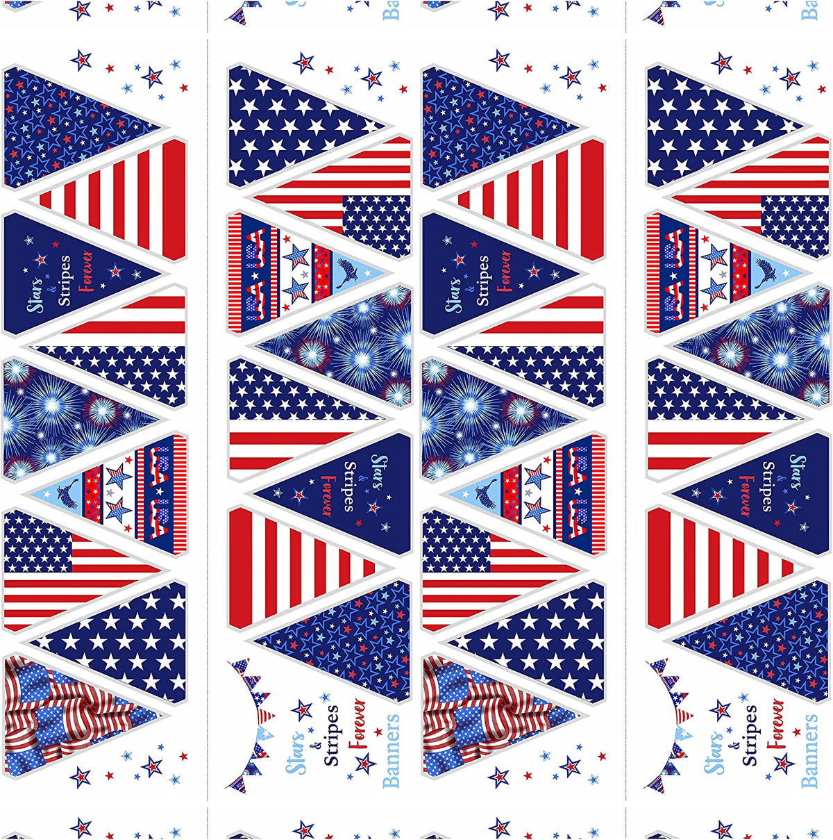 Stars & Stripes Forever Banner Panel 24" Sharla Fults Studio E Cotton Fabric | US Fabric Shop