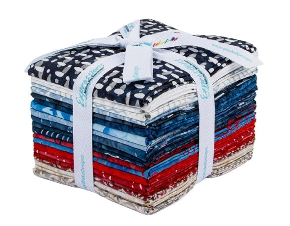 Stars and Stitches Fat Quarter Bundle 18"x21" Riley Blake Designs Cotton BATIK Fabric RB-FQ-23627-21