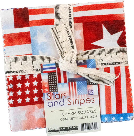 Stars and Stripes 5" Squares 42 pcs Studio RK Collection Robert Kaufman Fabrics Cotton Fabric RK-CHS-1360-42