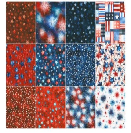 Stars and Stripes 10" Squares Layer Cake 42 pcs Studio RK Collection Robert Kaufman Fabrics Cotton Fabric RK-TEN-1444-42