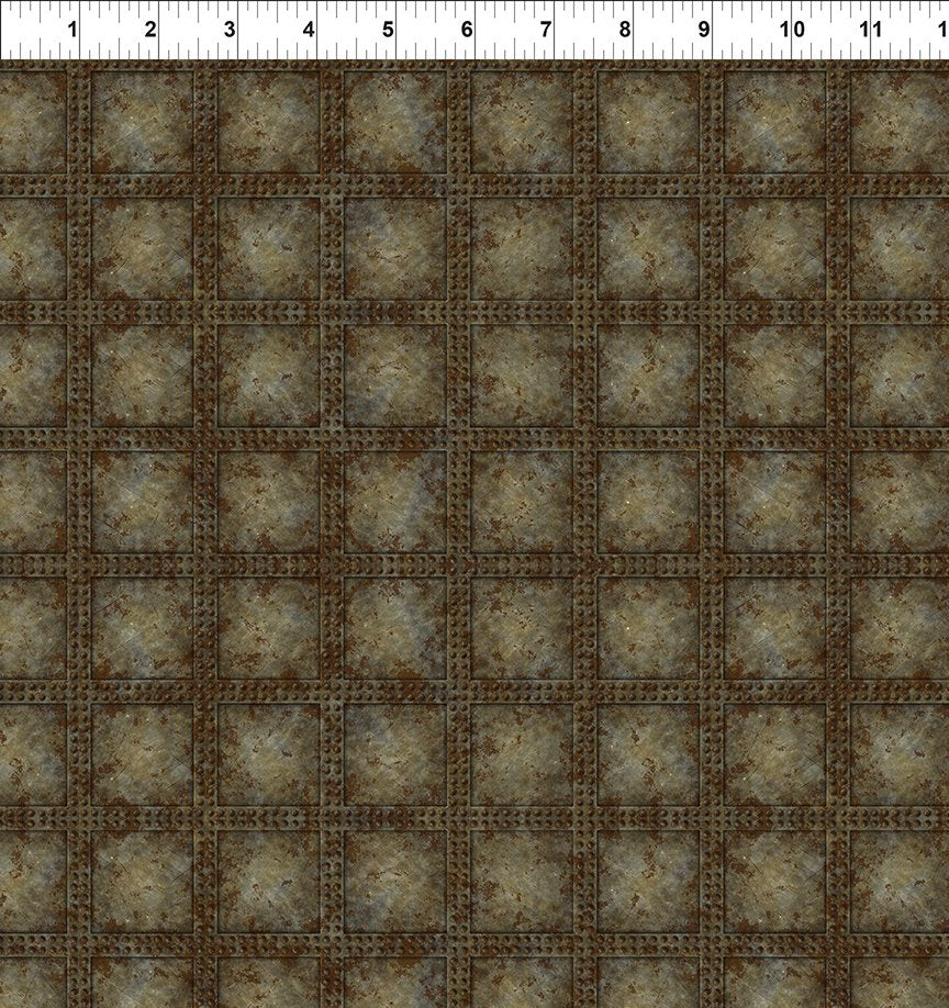 Steampunk Menagerie Rivets Gray Jason Yenter In the Beginning Fabrics Cotton Fabric ITB-12ST-1