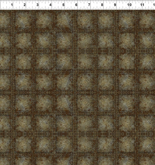 Steampunk Menagerie Rivets Gray Jason Yenter In the Beginning Fabrics Cotton Fabric ITB-12ST-1