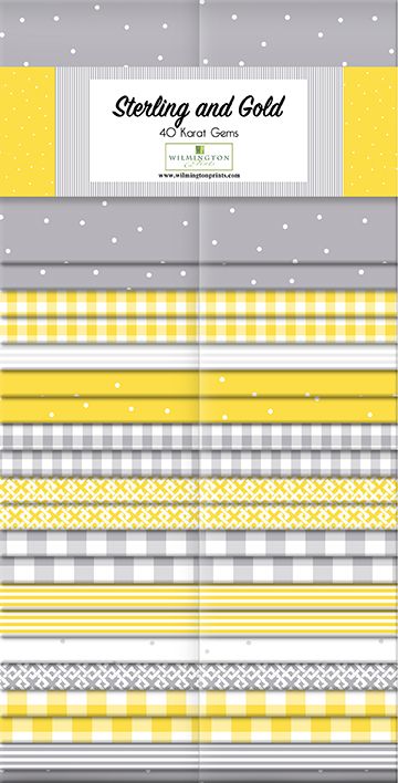 Sterling and Gold 2.5" Strips Karat Gems Wilmington Prints Cotton Fabric
