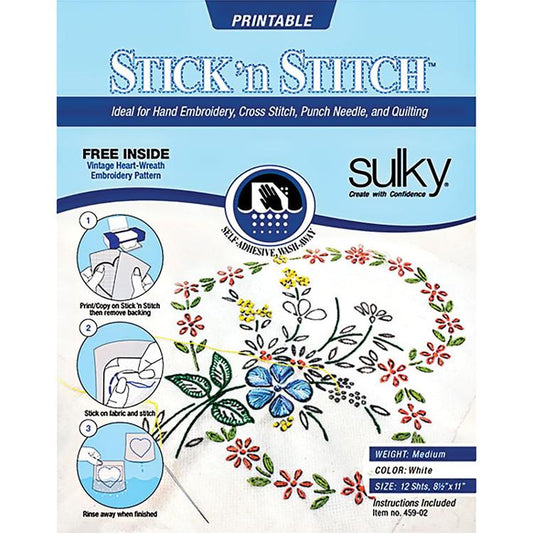 Stick'n Stitch Stabilizer 8.5" x 11" Sulky SU-459-02