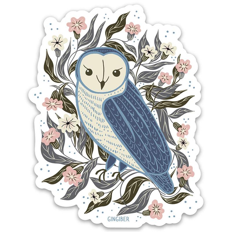 Blue Owl Sticker Vinyl Stacie Bloomfield Gingiber