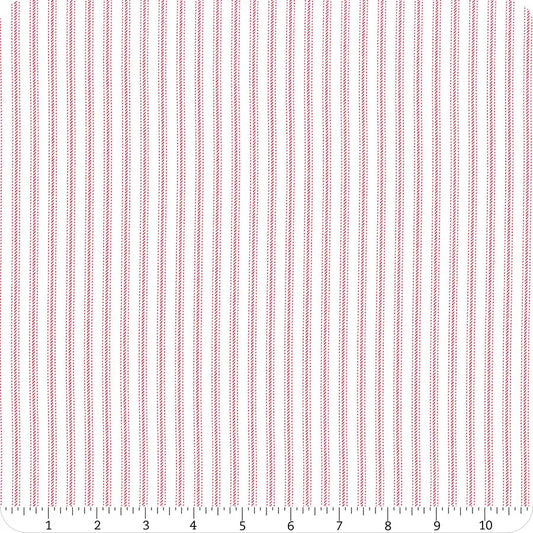 Stitching Housewives Stripes Red Ticking Stripe White Priscilla Blain Henry Glass Cotton Fabric