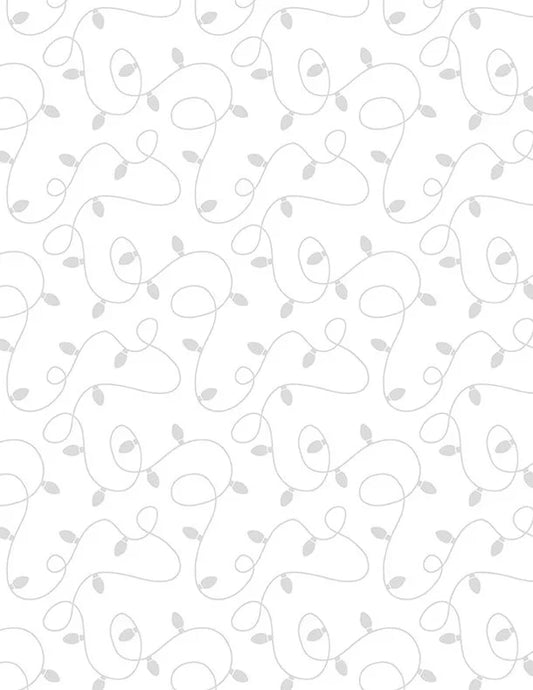 Stocking Stuffers 2 Christmas Lights White on White Wilmington Prints Cotton Fabric WP-1817-39170-100