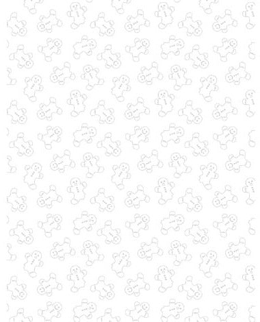 Stocking Stuffers 2 Gingerbread Men White on White Wilmington Prints Cotton Fabric WP-1817-39189-100