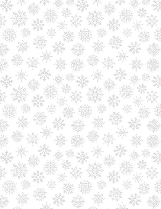 Stocking Stuffers 2 Snowflakes White on White Wilmington Prints Cotton Fabric WP-1817-39164-100