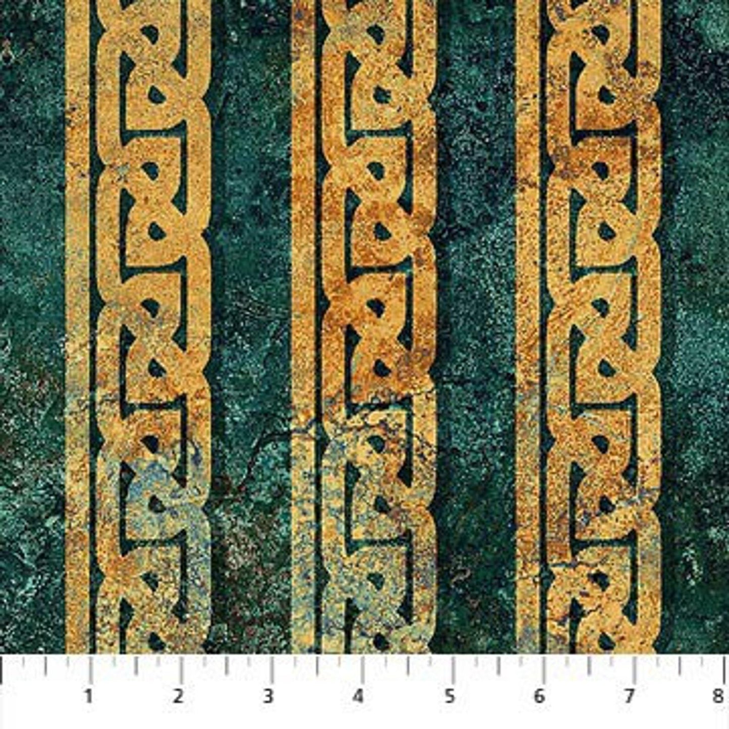 Stonehenge Solstice Teal Stripe Celtic by Northcott Fabric Cotton Fabric