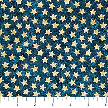 Stonehenge America 250 Stars Navy Blue Beige Northcott Cotton Fabric NC-28375-49