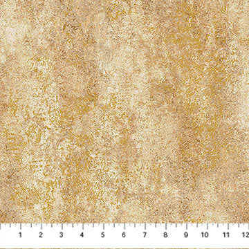 Stonehedge Valencia Travertine Medium Ochre Brown Gold Metallic Linda Ludovico Northcott Cotton Fabric NC-28901M-13