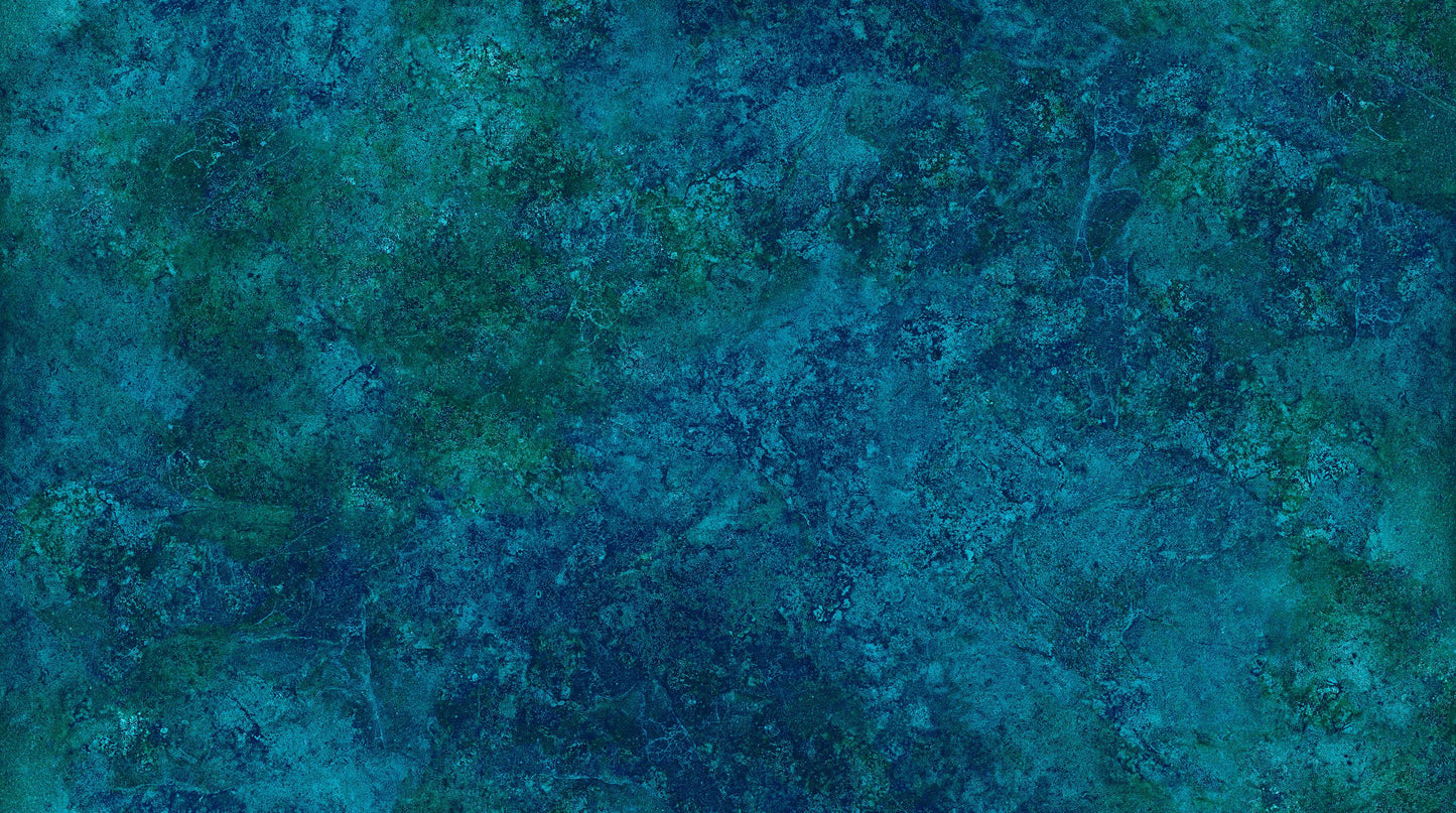 Stonehenge Gradations II Sienna Marble Peacock Blue Green Linda Ludovico Northcott Cotton Fabric NC-26755-66