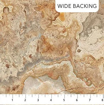 Stonehenge Rooted 108'' Wide back Agate Beige Linda Ludovico Northcott Fabrics Cotton Fabric NC-B28770-12