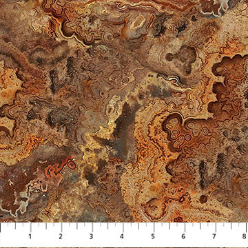 Stonehenge Rooted Agate Rust Brown Linda Ludovico Northcott Fabrics Cotton Fabric NC-DP28770-37