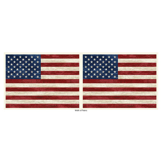 Stonehenge Stars & Stripes Large US Flags 16" Deborah Edwards Northcott Cotton Fabric NC-25337-11