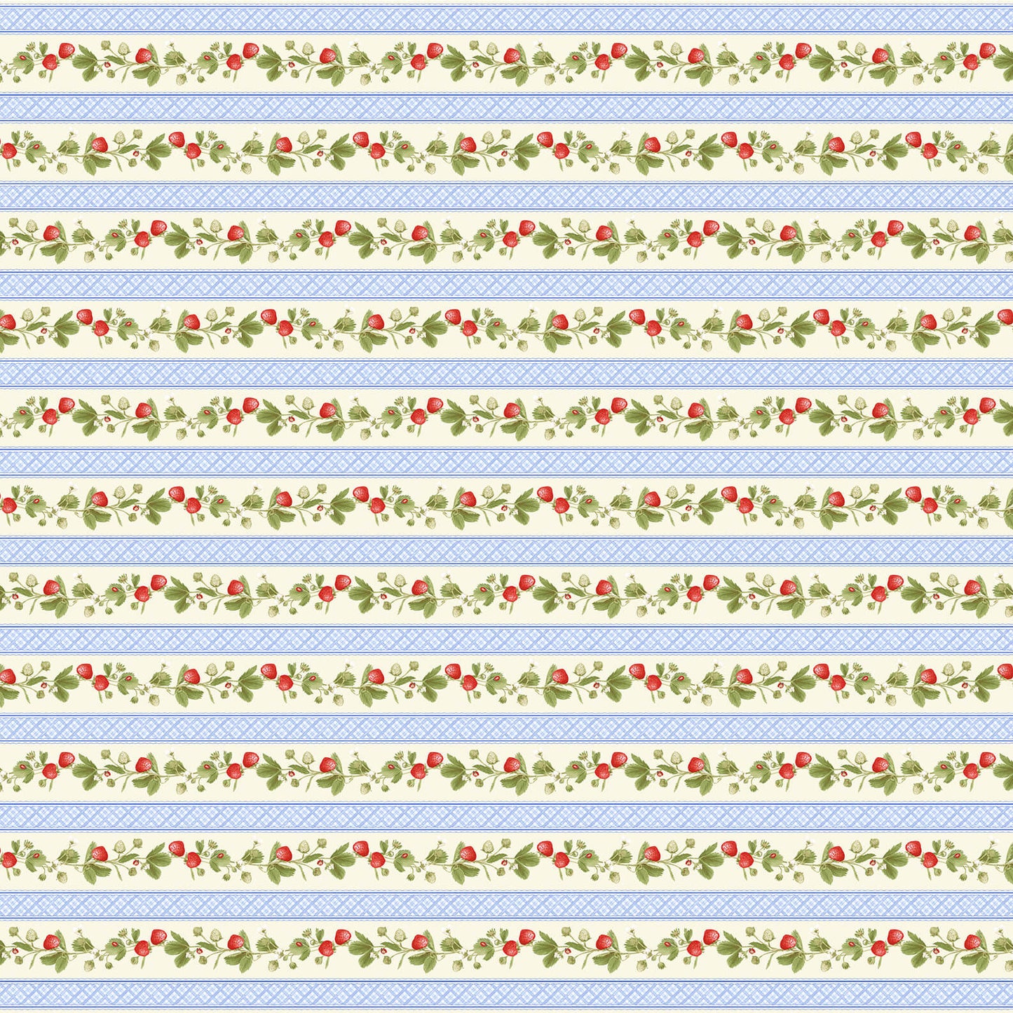 Strawberry Garden Large Strawberry Vine Multi Jane Shasky Henry Glass Cotton Fabric