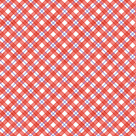 Strawberry Garden Diagonal Plaid Multi Jane Shasky Henry Glass Cotton Fabric