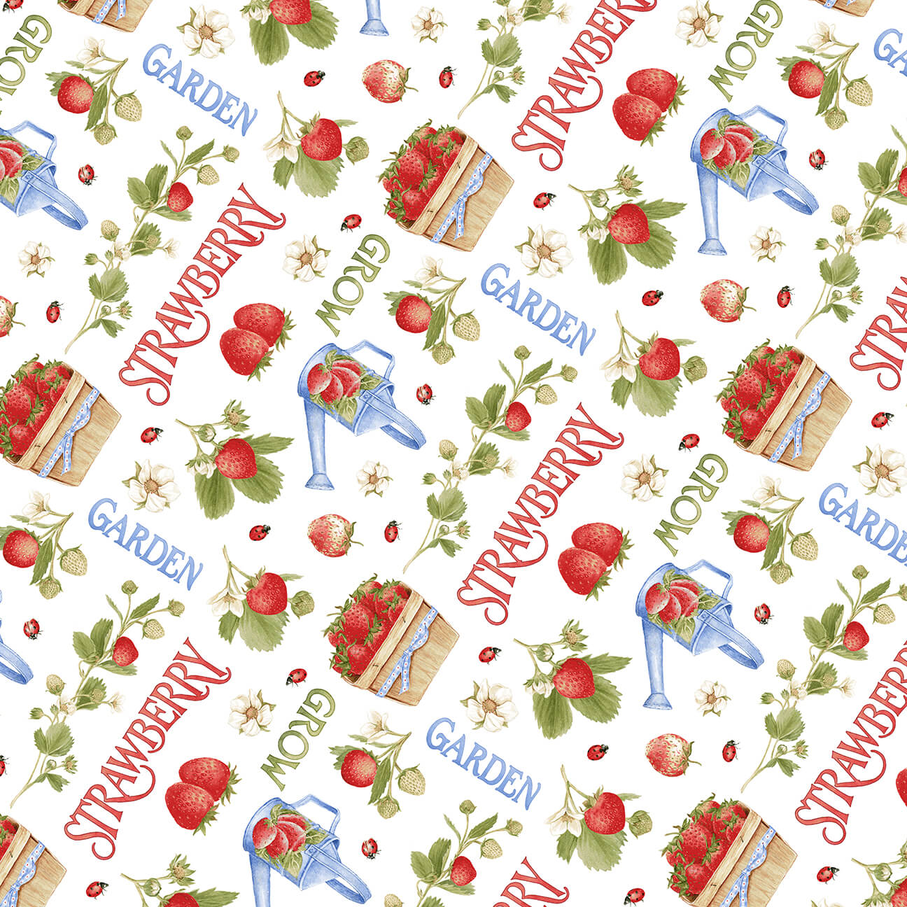 Strawberry Garden Multi Jane Shasky Henry Glass Cotton Fabric