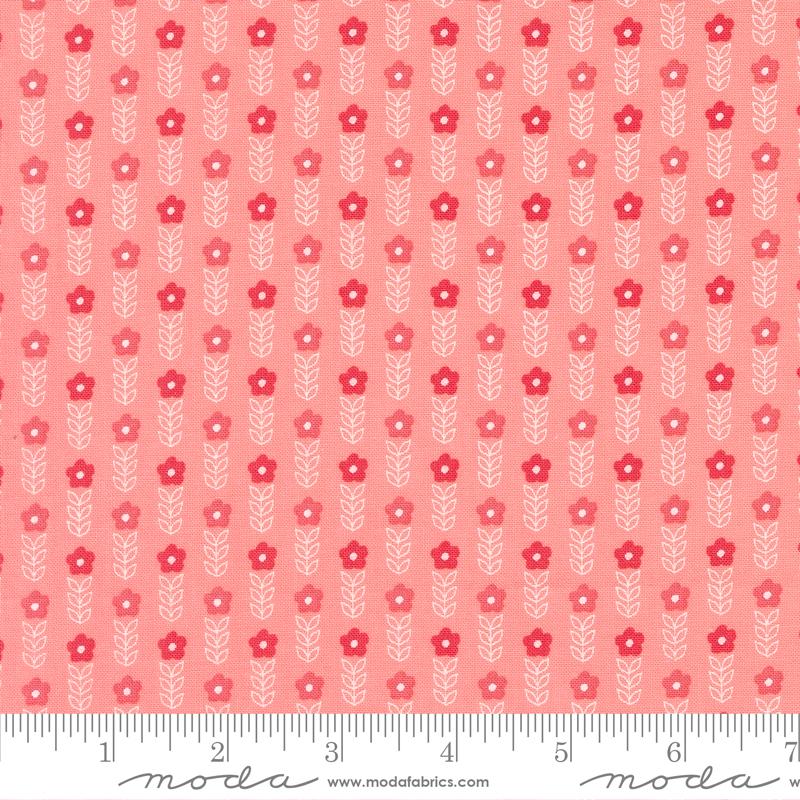 Strawberry Lemonade Blooms Small Floral Tonal Carnation Pink Sherri & Chelsi Moda Cotton Fabric