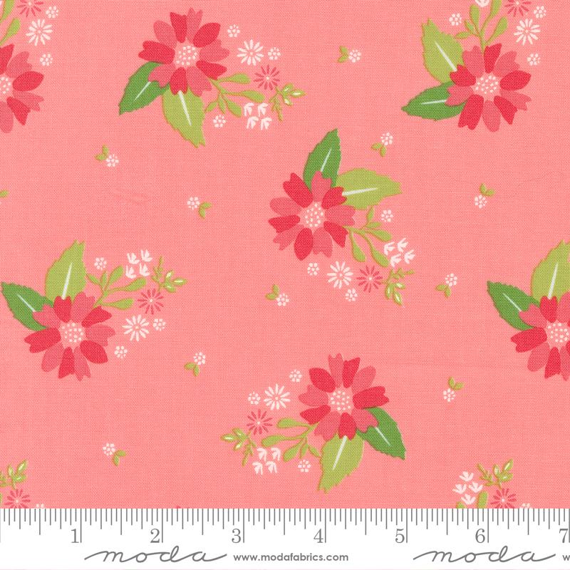 Strawberry Lemonade Carnation Florals Tossed Carnation Pink Sherri & Chelsi Moda Cotton Fabric