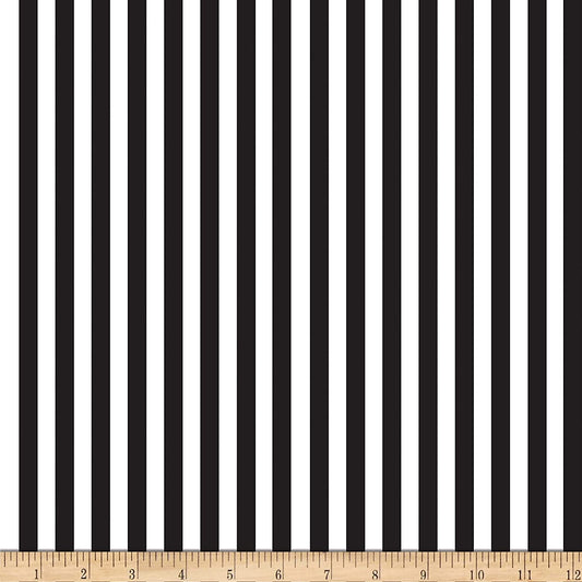 Stripe Black and White Quilter's Trek Pop Of Color Stripe Piano Timeless Treasures Cotton Fabric