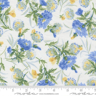 Summer Breeze Flower Patch Florals Dandelions White Moda Cotton Fabric