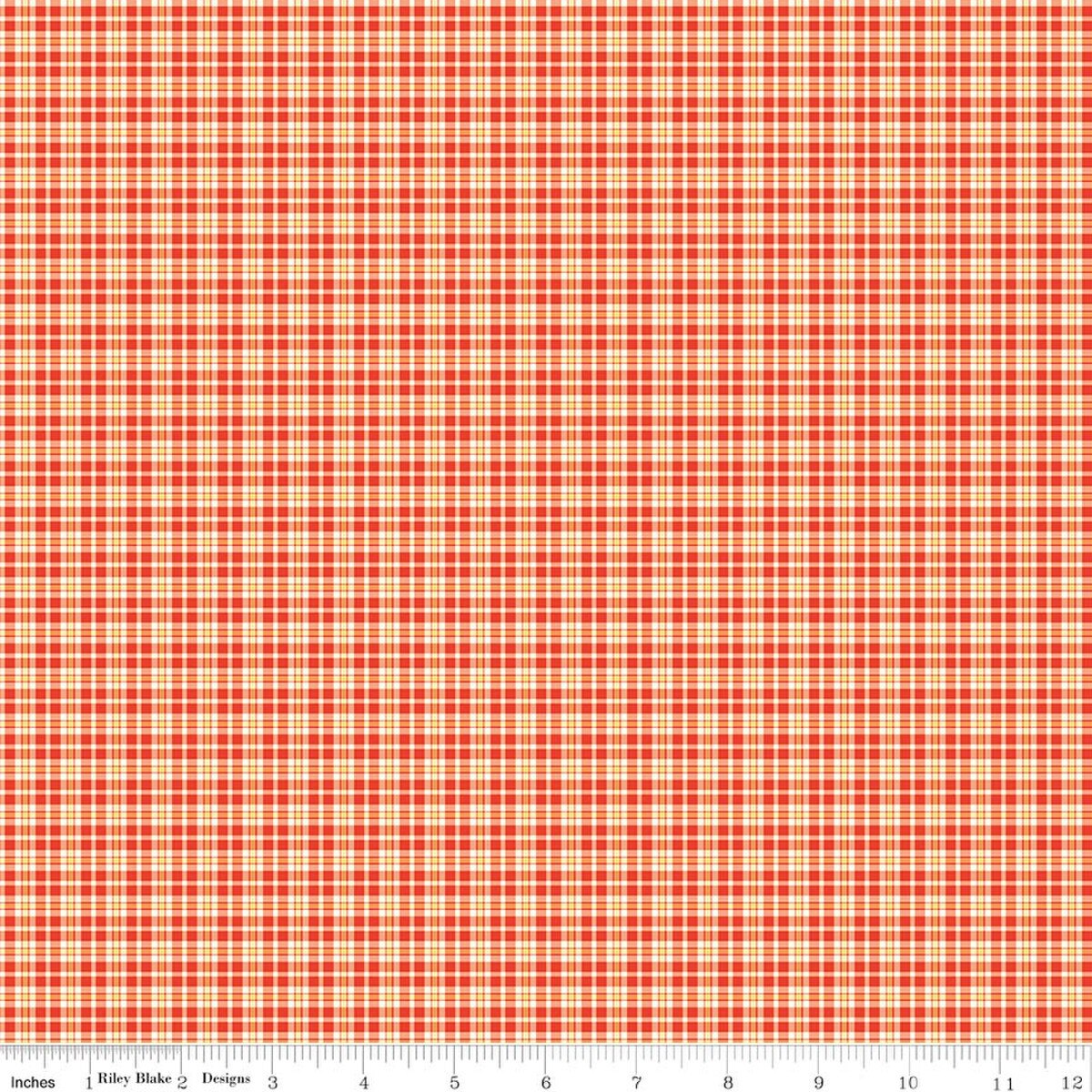 Summer's Town Plaid Red Sandy Gervais Riley Blake Designs Cotton Fabric RB-C17536-RED