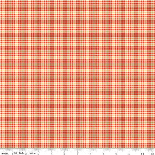 Summer's Town Plaid Red Sandy Gervais Riley Blake Designs Cotton Fabric RB-C17536-RED