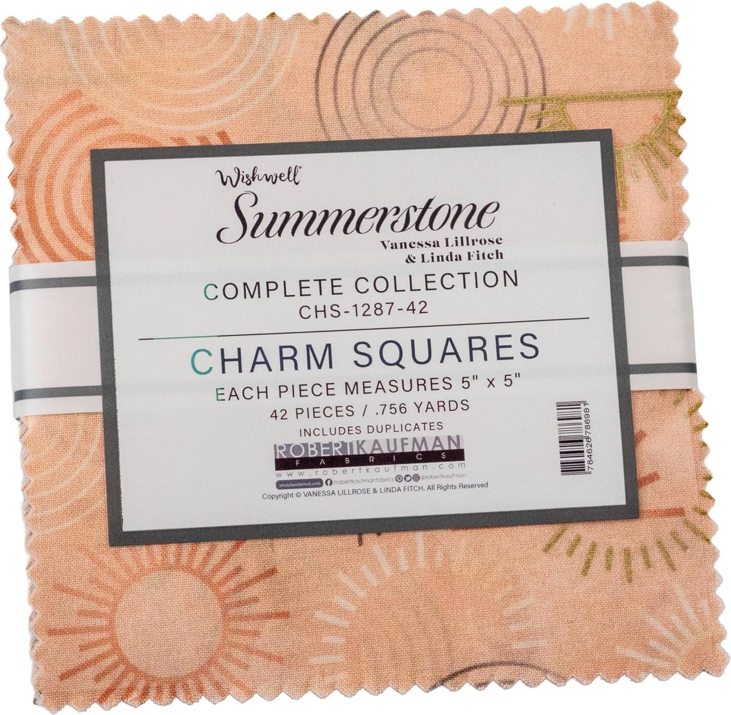 Wishwell Summerstone 5" Square 42 pcs designed by Vanessa Lillrose and Linda Fitch Robert Kaufman 100% Cotton Quilting Fabric RK-CHS-1287-42