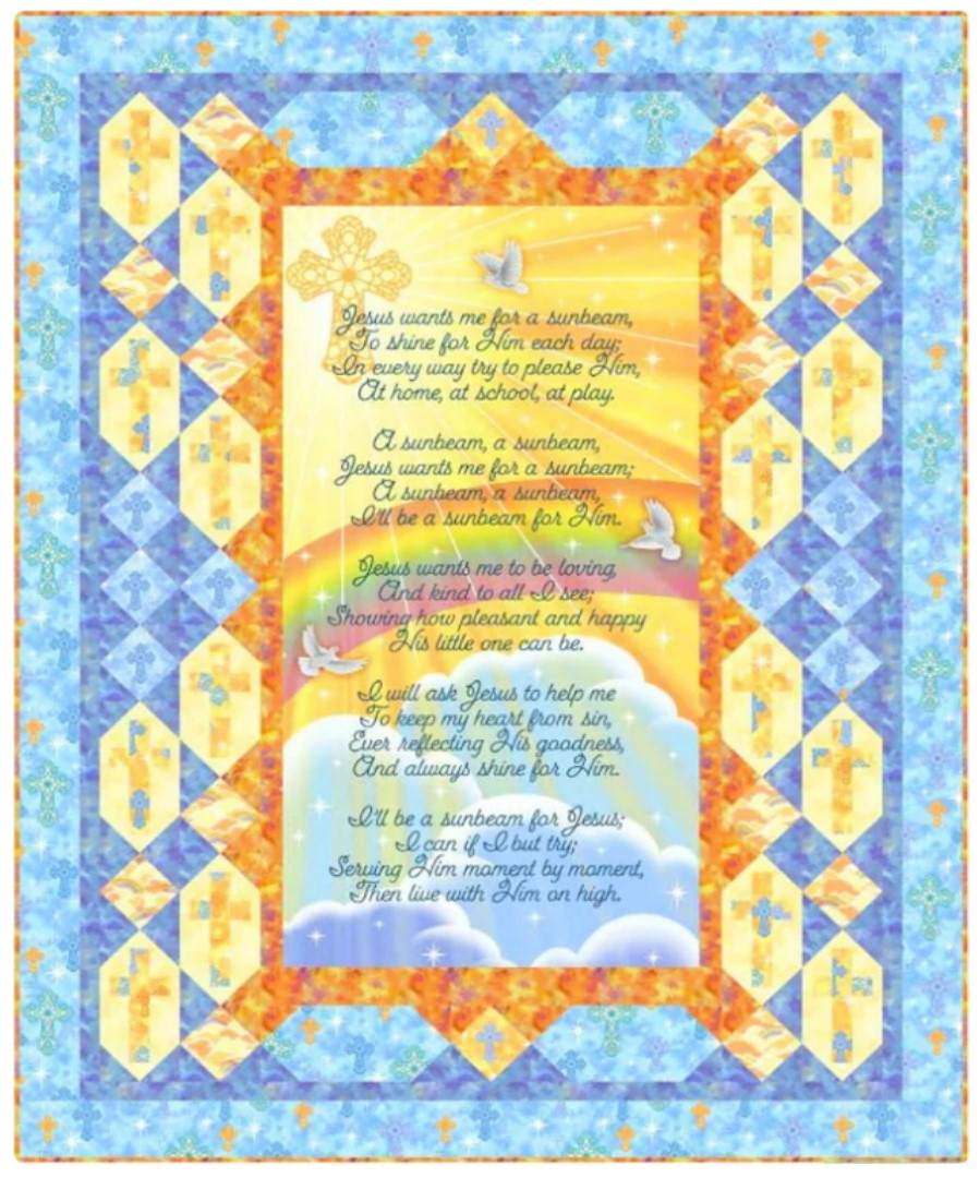 Sunbeam Quilt Kit-I'll Be A Sunbeam Children Hymn Quilt 47 x 60 inches Cindy Sepp Quilting Treasures Cotton Fabric